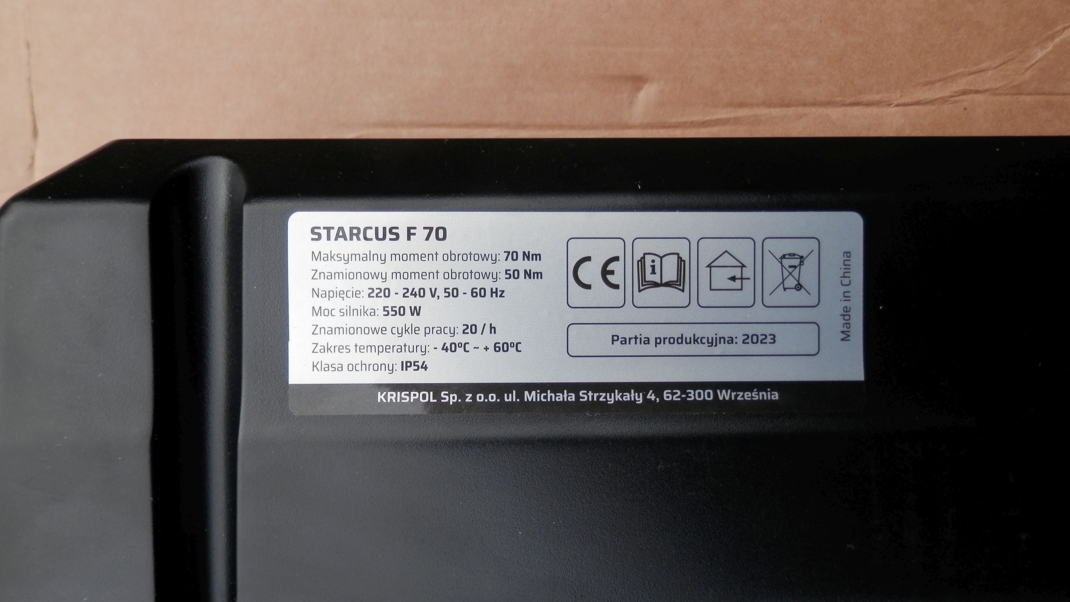 Napęd bram przemysłowych garażowych KRISPOL STARCUS F70