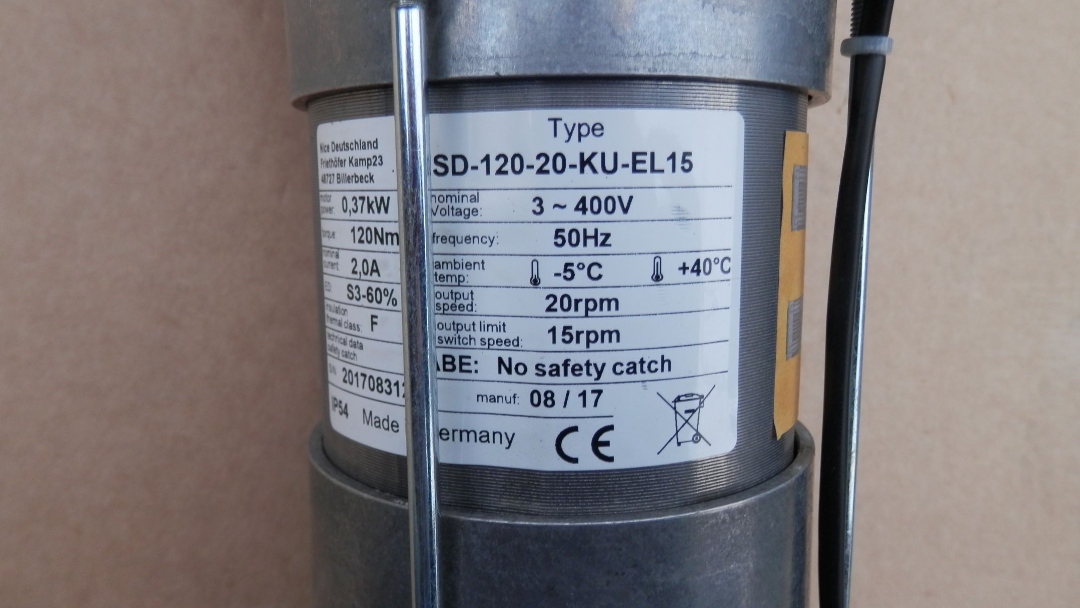 NICE SD 120 20 napęd bramy przemysłowej NICE SD 120 20 napęd bramy przemysłowej