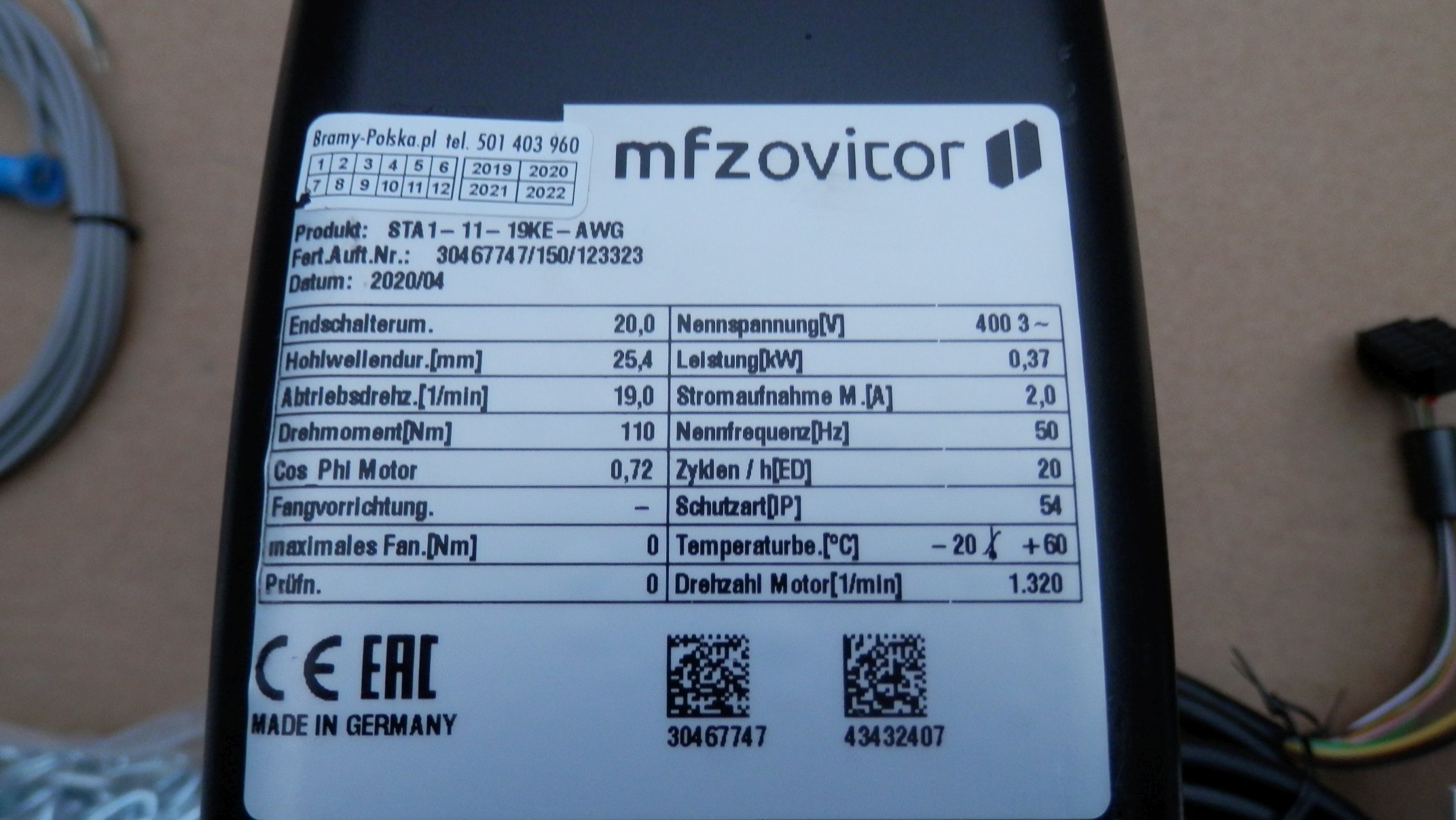 Marantec MFZ STA 1-11-19 napęd bramy przemysłowej Marantec MFZ STA 1-11-19 napęd bramy przemysłowej