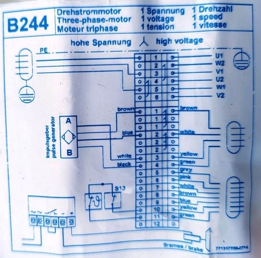 Podłączenie silnika - ABM ZFB12SOH/KGS102/4D71B-4 napęd bramy szybkobieżnej motoreduktor silnik EFAFLEX Podłączenie silnika - ABM ZFB12SOH/KGS102/4D71B-4 napęd bramy szybkobieżnej motoreduktor silnik EFAFLEX
