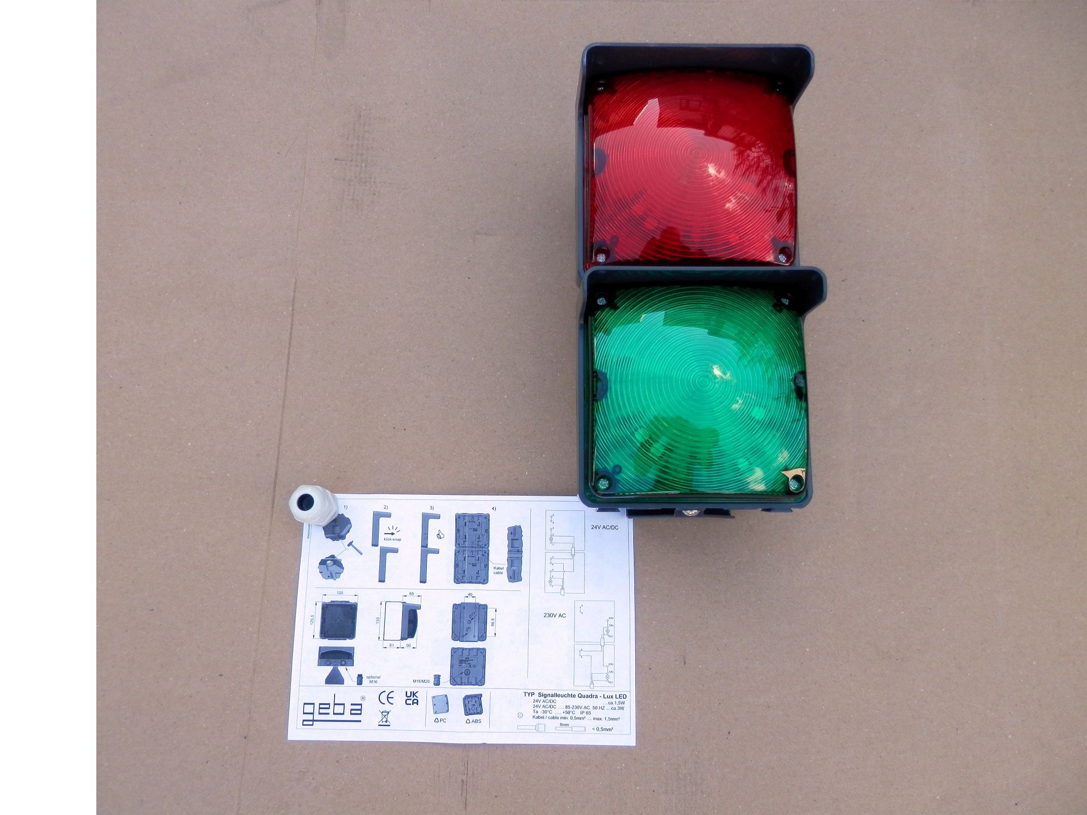 Semafor GEBA Quadra Lux LED 24V 230V