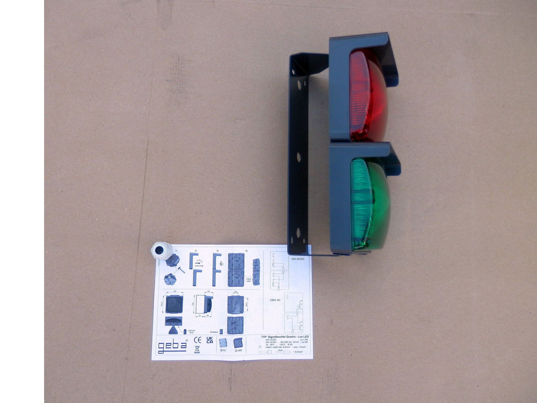 Semafor GEBA Quadra Lux LED 24V 230V